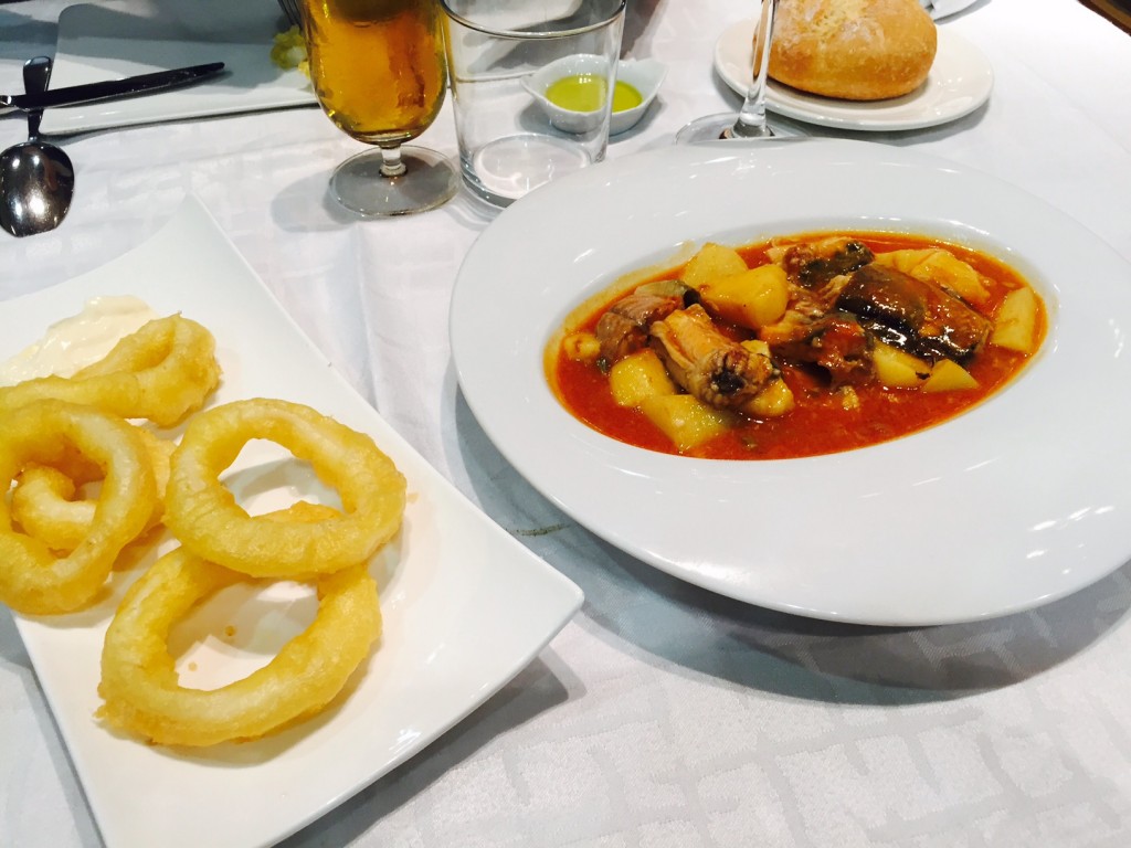 Allipebre y calamares romana